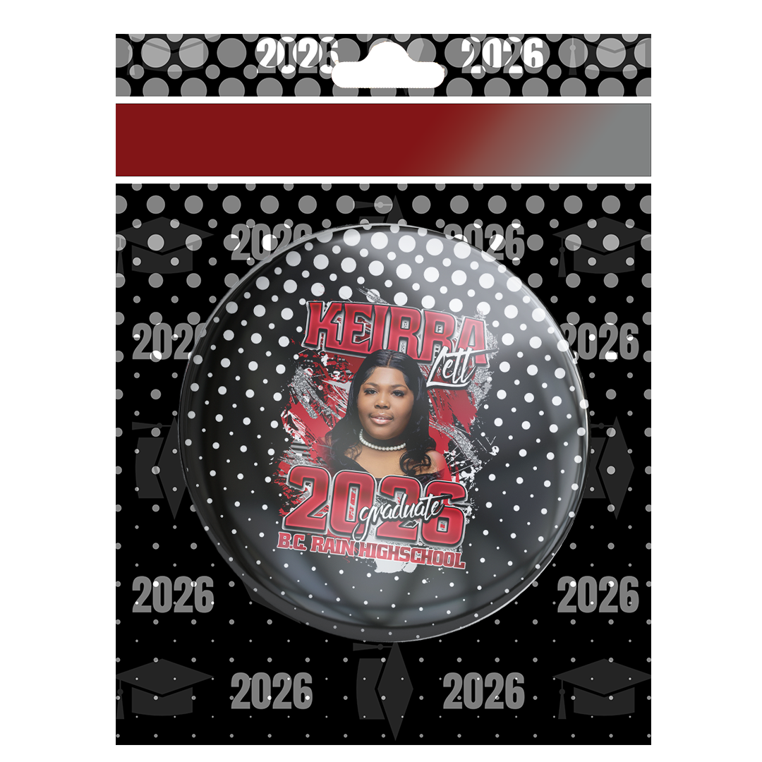 Custom Graduation Jumbo Button Pin 🎓 | Personalized Photo Senior Pin | Class of 2026 Graduation Button