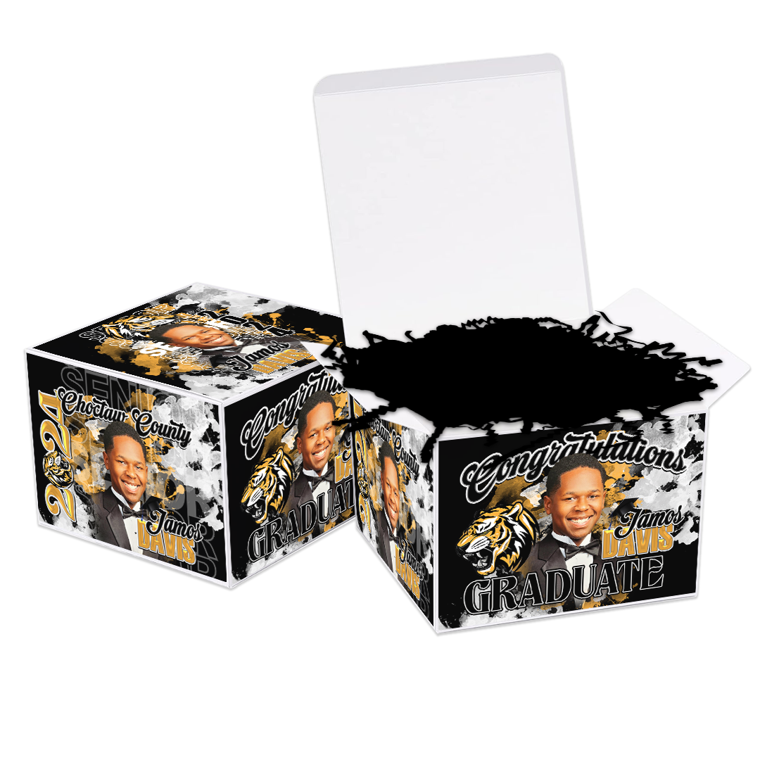 Graduation 2024 Custom Gift Box Black Gold