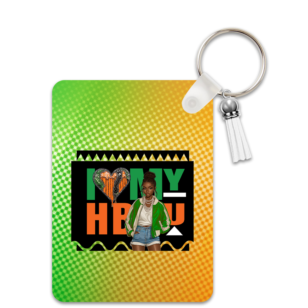 Homecoming I Love My HBCU Custom Rectangle Keychain