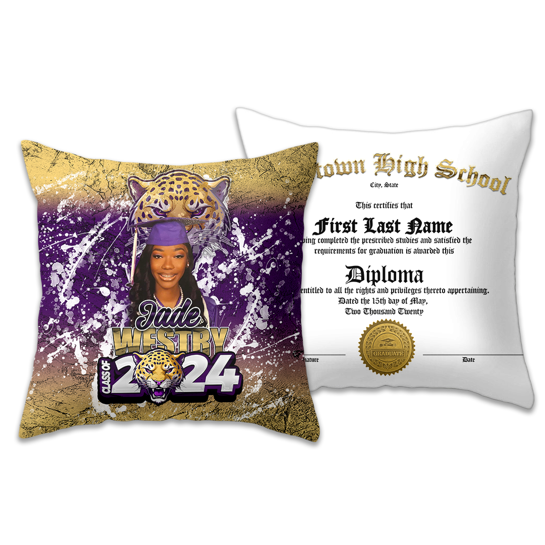 Graduation 2024 Custom Pillow Purple