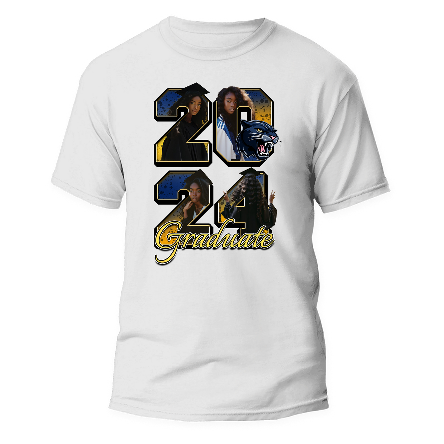 Graduation 2024 Personalized Custom Photo Pop Number Shirt