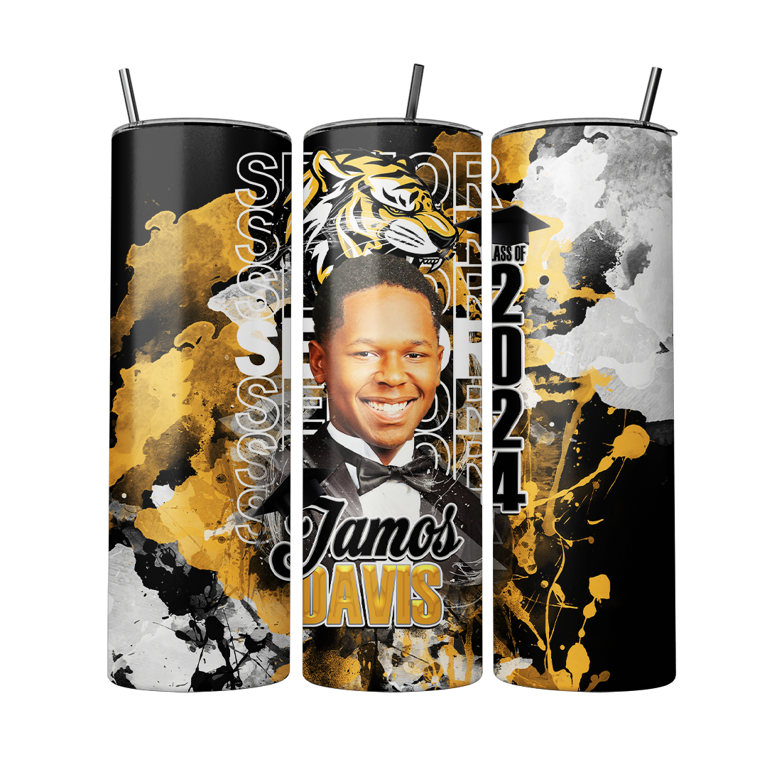 Graduation 2024 Custom Tumbler Black Gold