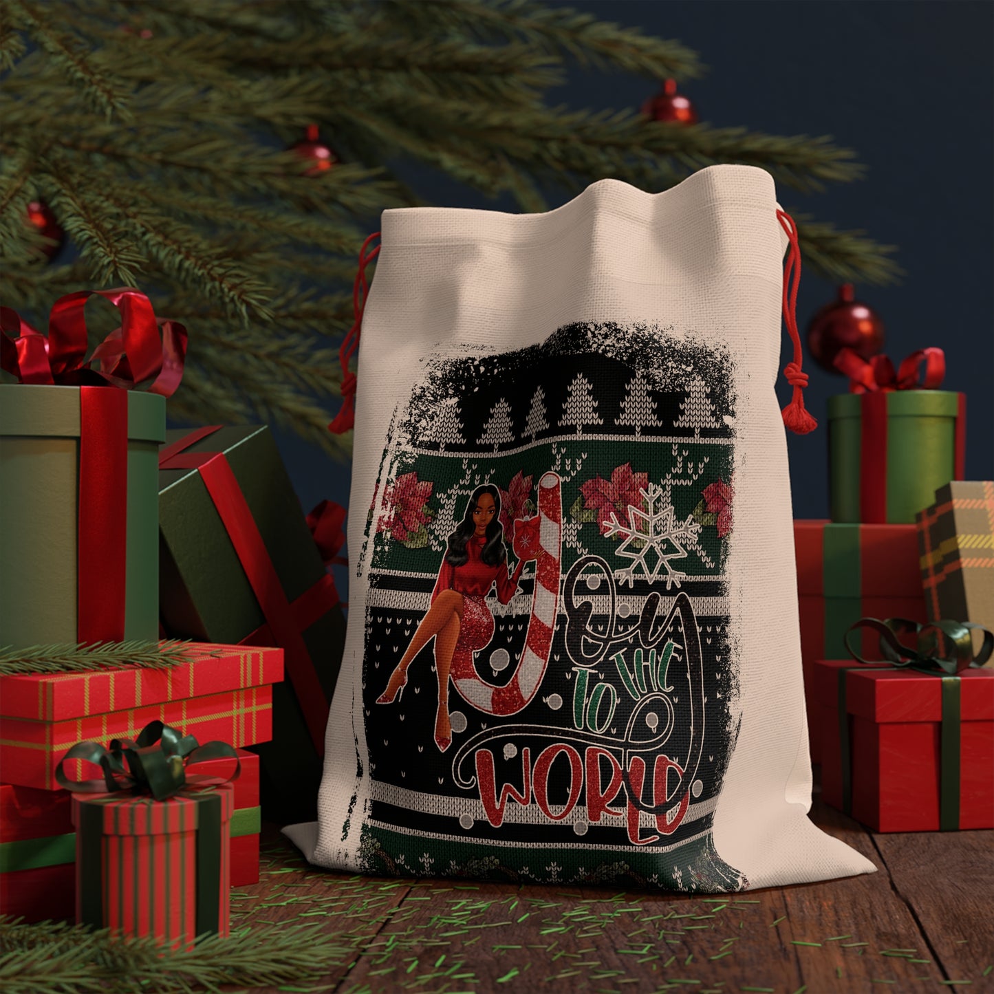 Joy to The World Personalized Christmas Santa Sack
