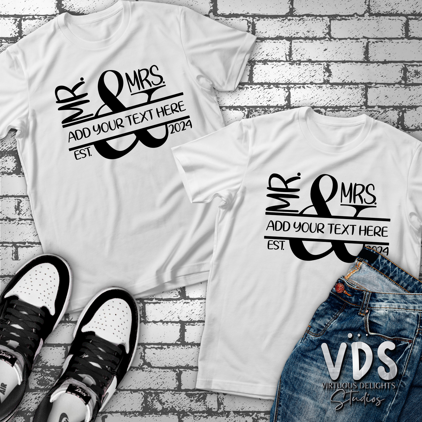 Personalized Mr. & Mrs. His & Hers Tees