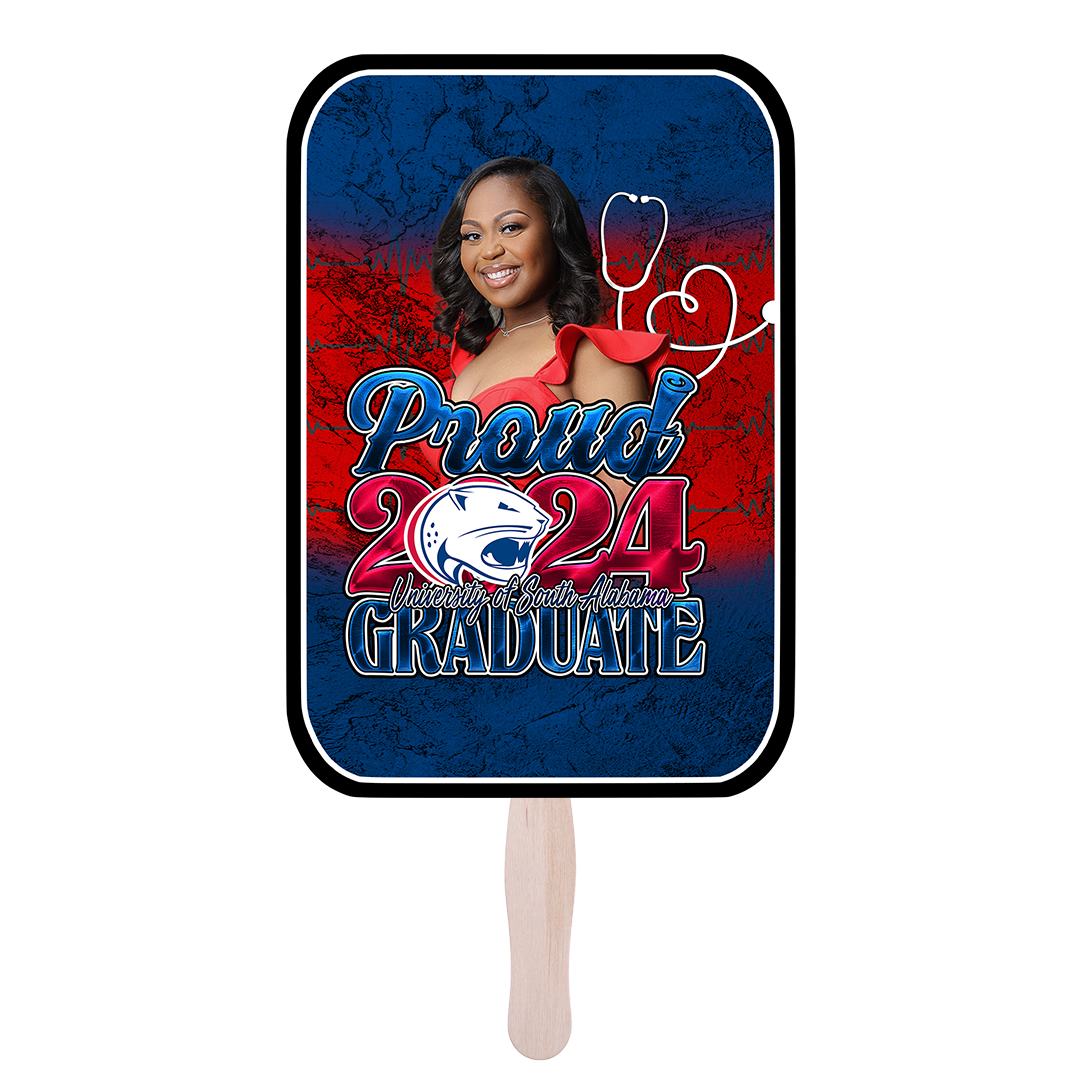 Graduation 2024 Custom Fan Red White Blue