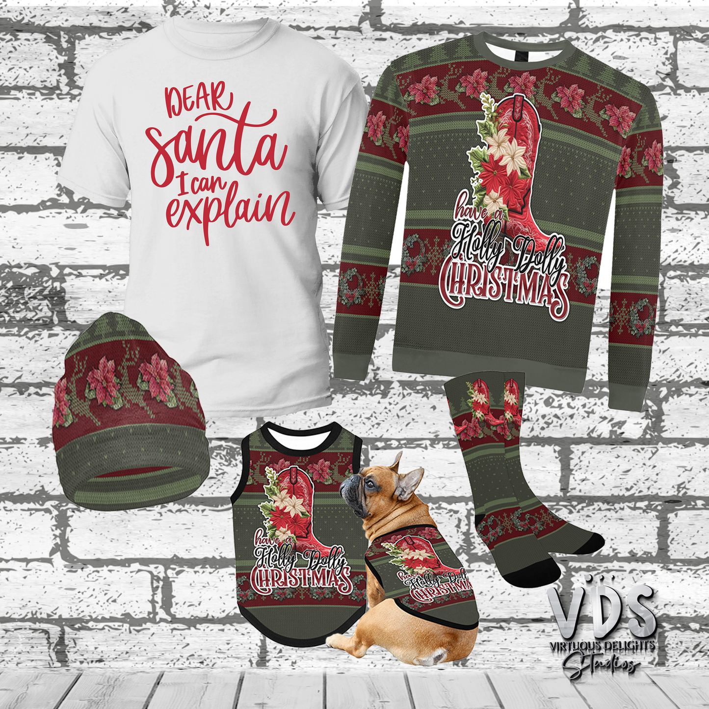Have a Holly Dolly Christmas All Over Print Crewneck Sweatshirt