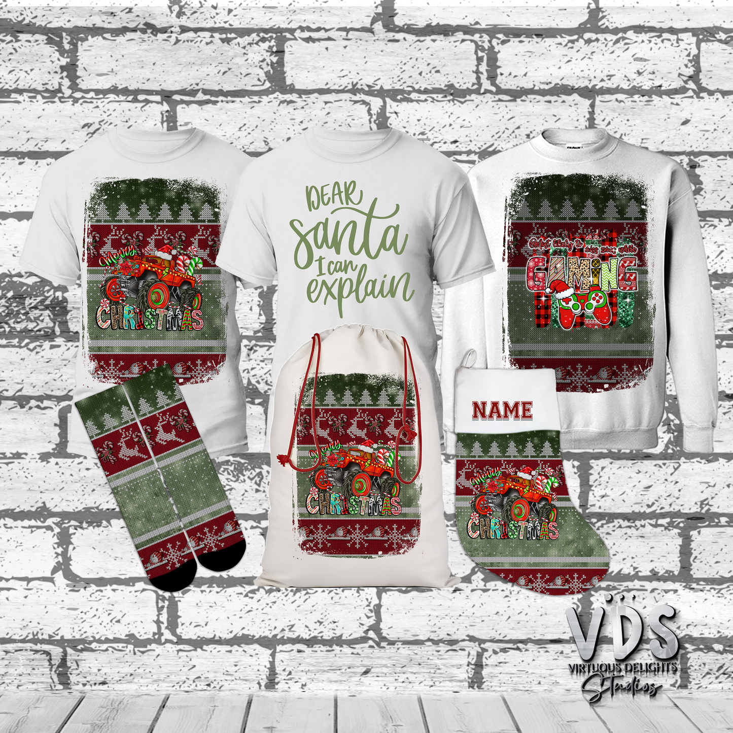 Monster Truck Personalized Christmas Stocking