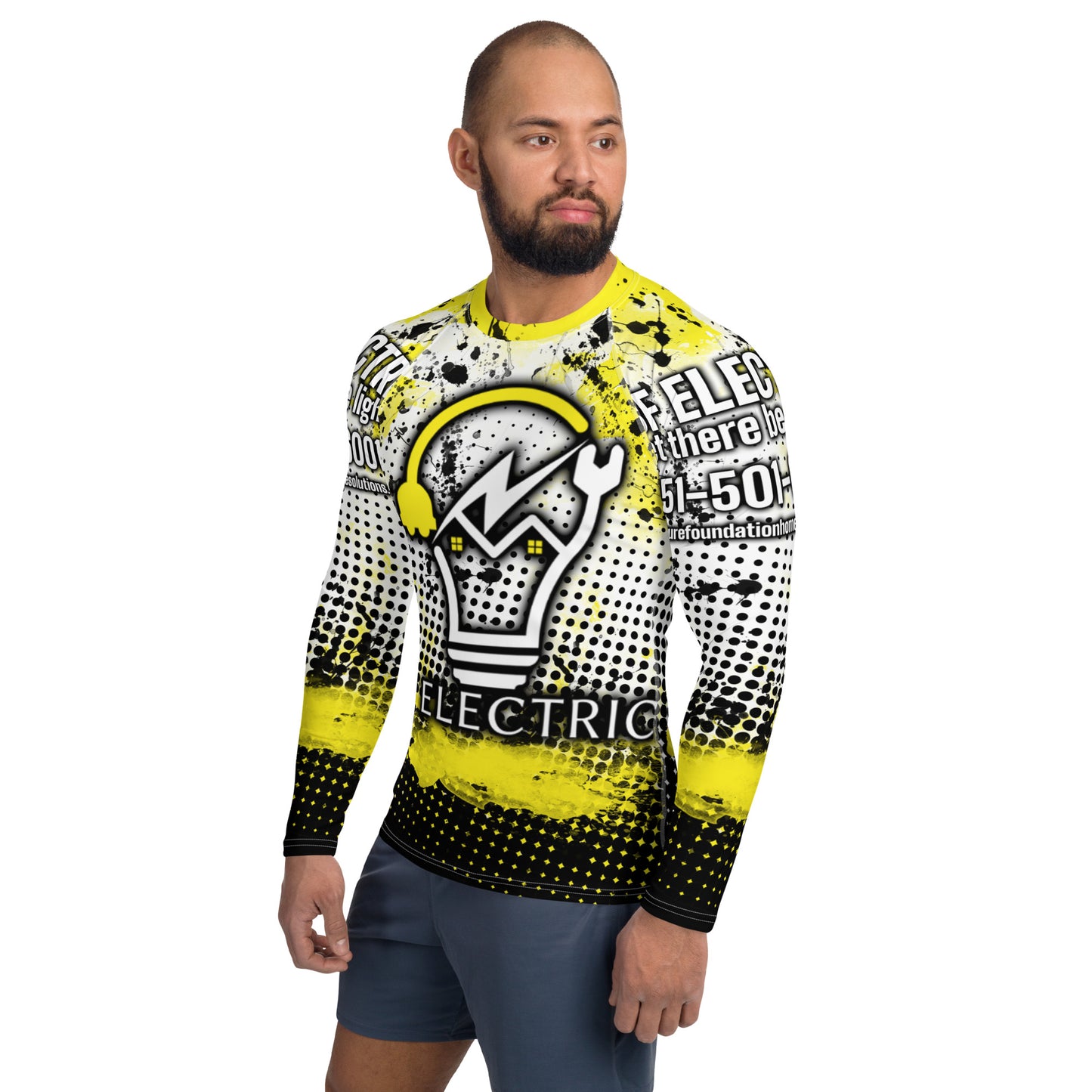 All-Over Print Men's Rash Guard-SF Electric