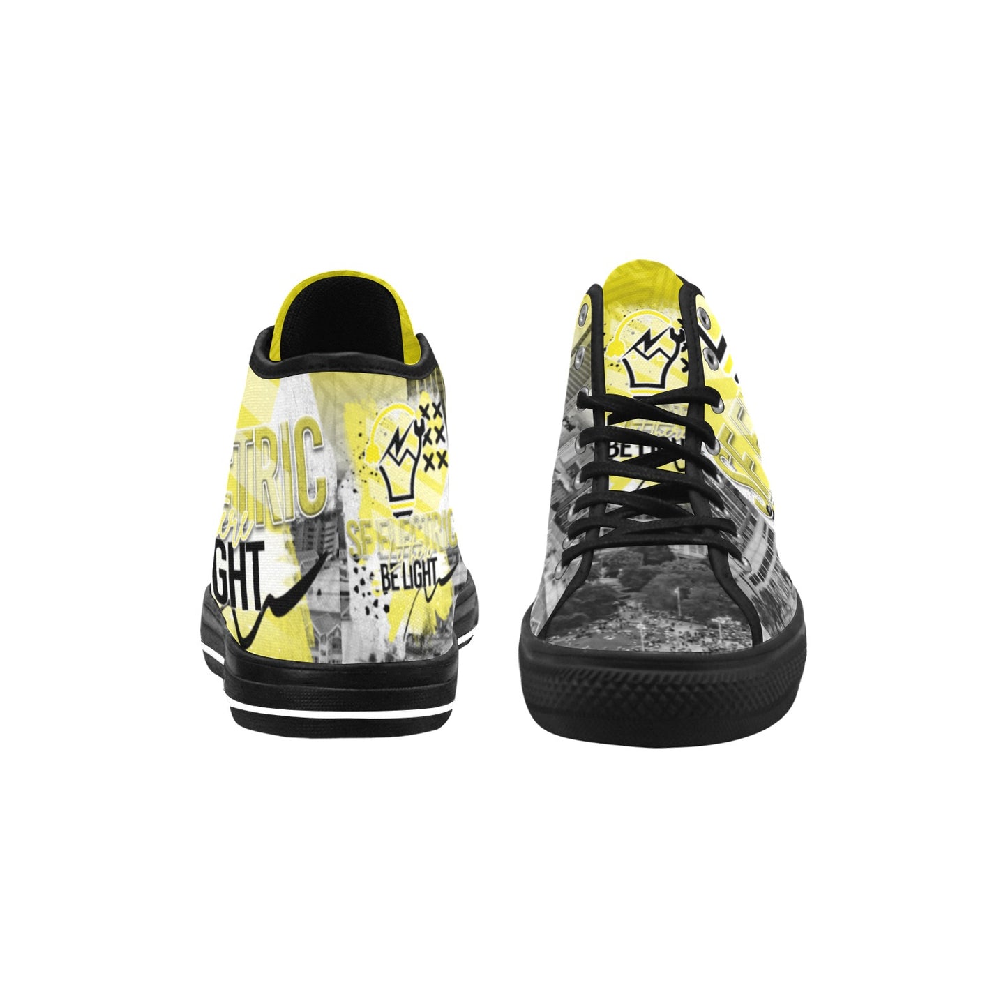 SF Electric City Scape Grunge Women's Canvas Shoes