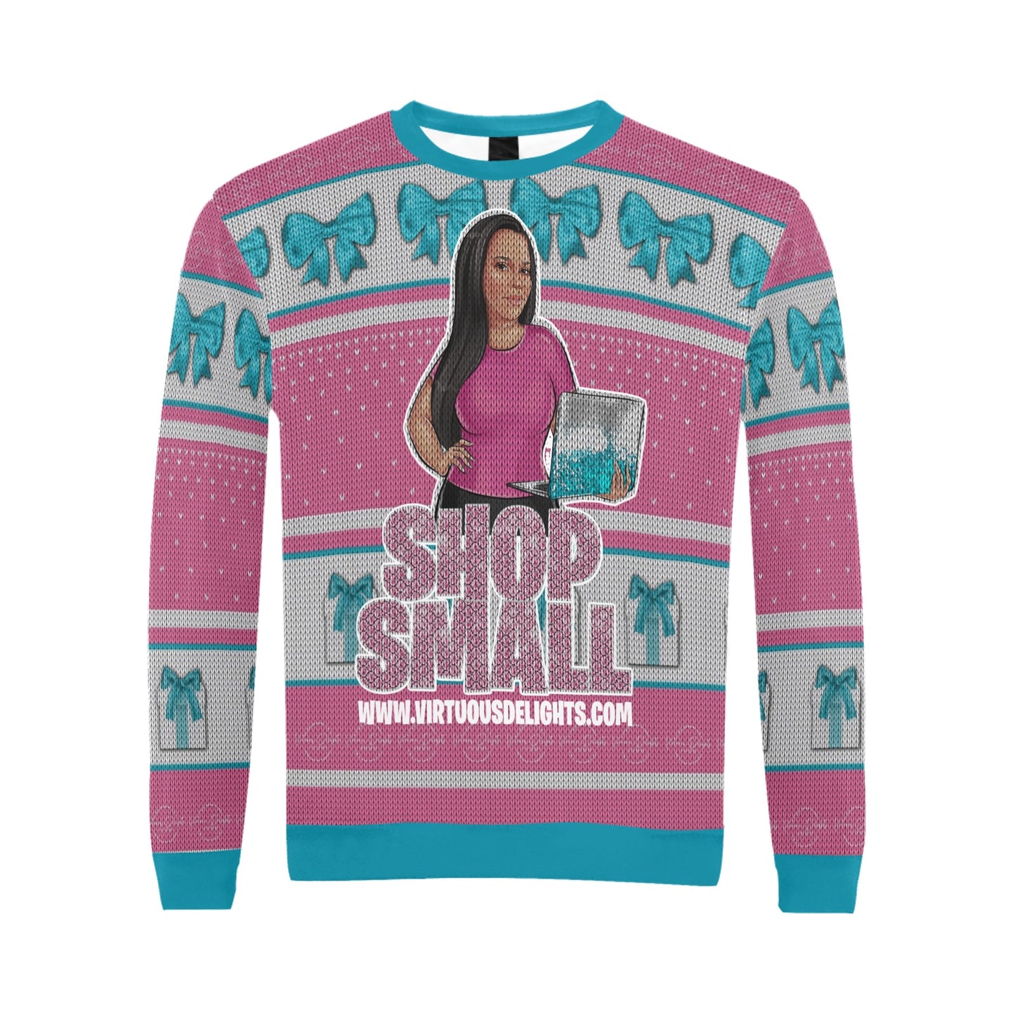 Ugly Christmas Sweater All Over Print Crewneck Sweatshirt Shop Small