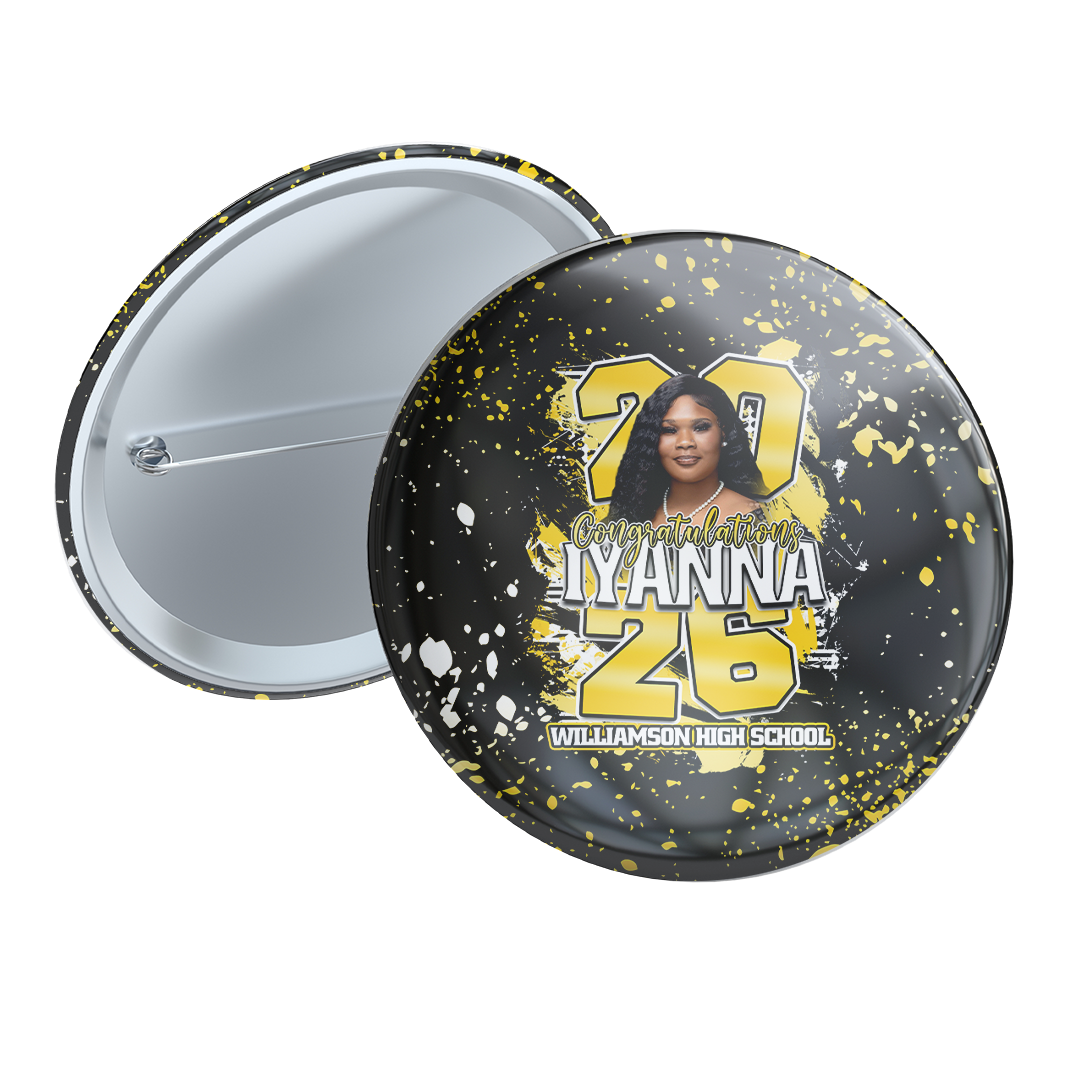 Custom Graduation Button Pin 🎓 | Personalized Photo Senior Pin | Class of 2026 Graduation Button