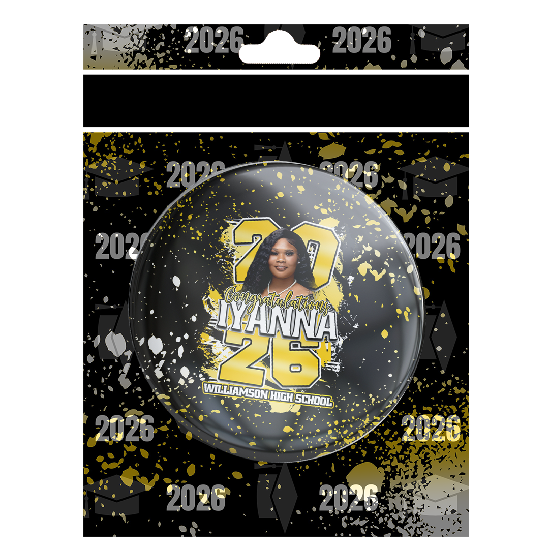 Custom Graduation Jumbo Button Pin 🎓 | Personalized Photo Senior Pin | Class of 2026 Graduation Button