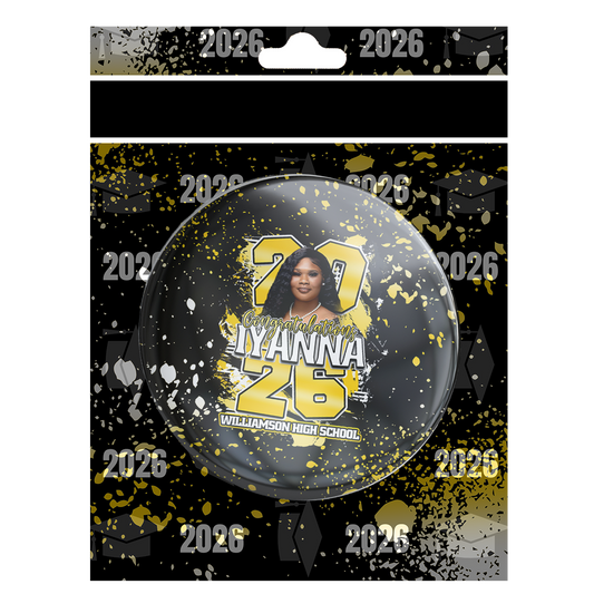 Custom Graduation Jumbo Button Pin 🎓 | Personalized Photo Senior Pin | Class of 2026 Graduation Button