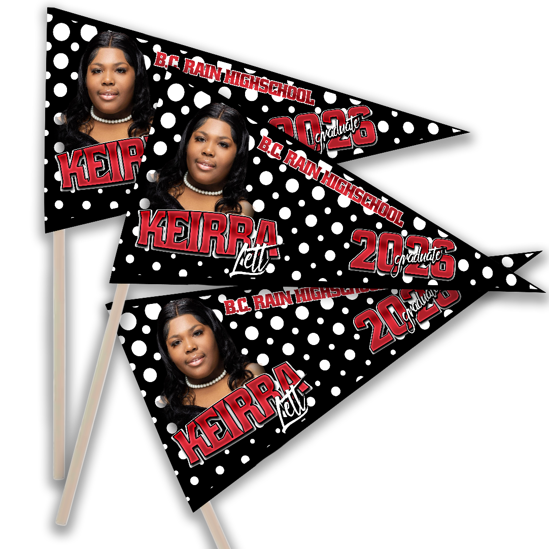 Custom Graduation Pennant Flag 🎓 | Personalized Senior Banner | Class of 2026 Graduation Decor