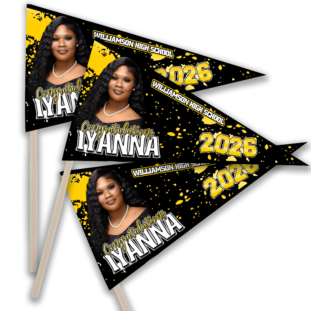 Custom Graduation Pennant Flag 🎓 | Personalized Senior Banner | Class of 2026 Graduation Decor