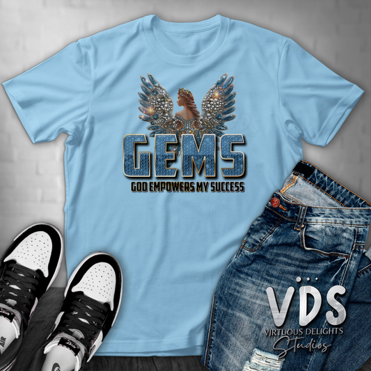 GEMS Empowered T-Shirt DTF light blue