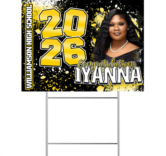Custom Graduation Yard Sign 🎓 | Personalized Photo Senior Lawn Sign | Class of 2026 Outdoor Graduation Decor
