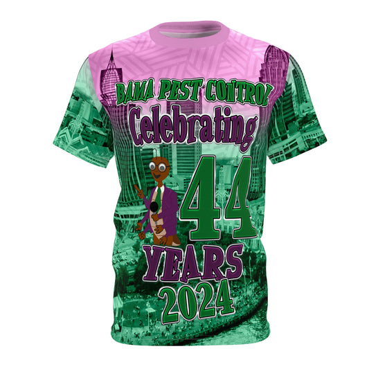 Pest Control Celebrating 44 Years in Business Unisex Cut & Sew Tee (AOP)