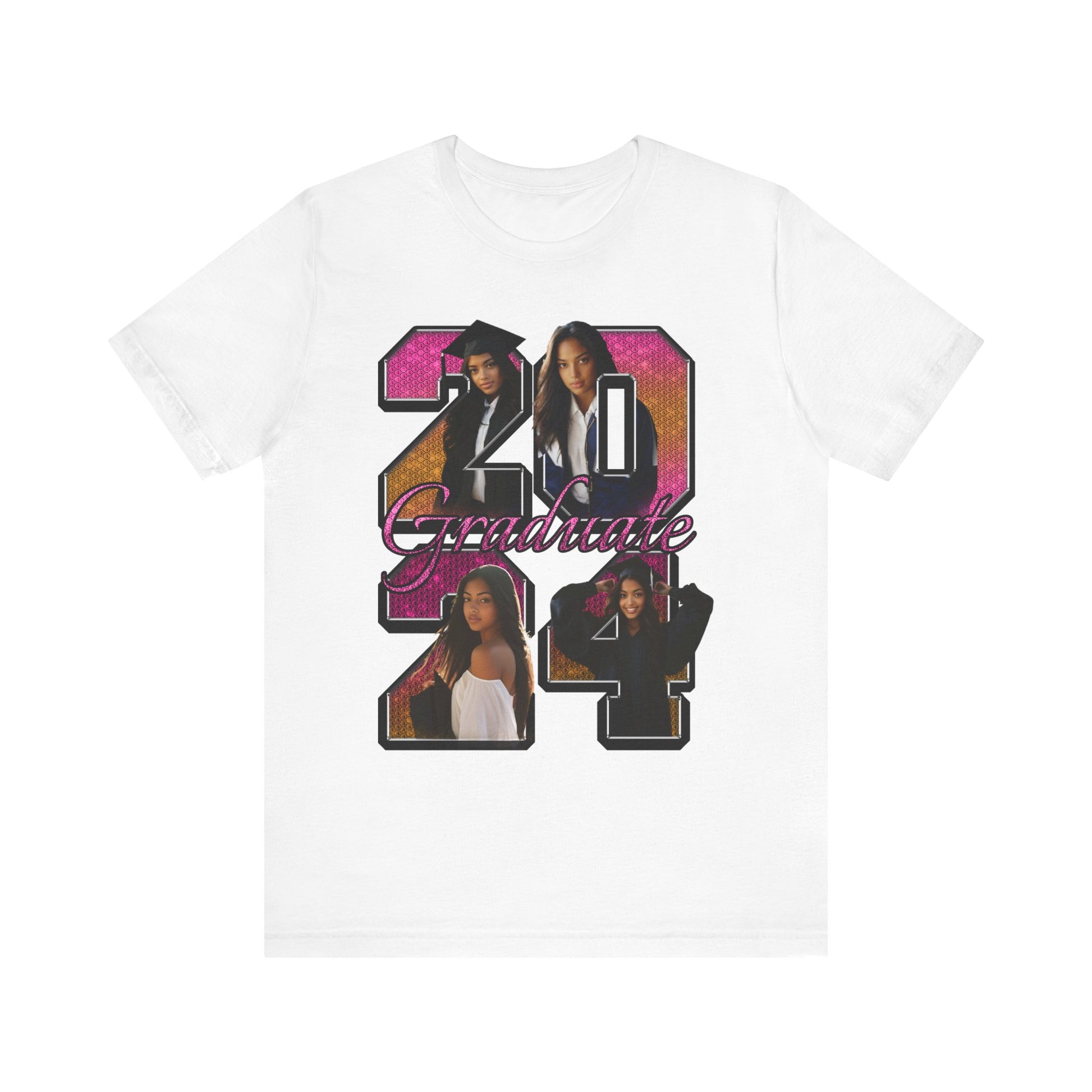 Graduation 2024 Personalized Custom Photo Pop Number Shirt
