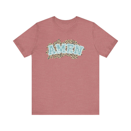 Leopard Print Christian Amen Faith Shirt
