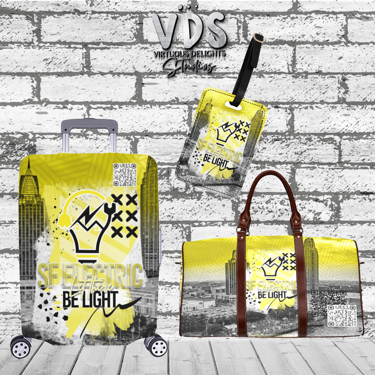 SF Electric City Scape Grunge Waterproof Travel Bag/Small