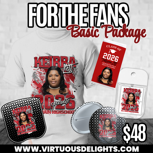 For the Fans Basic Graduation Bundle 🎓 | Parent Grad Package | T-Shirt, Fan, Button Pin & More