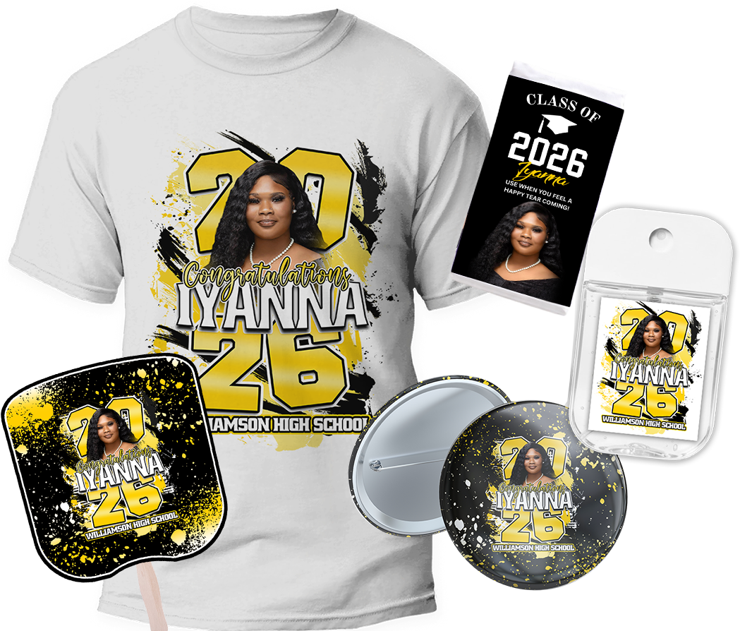For the Fans Basic Graduation Bundle 🎓 | Parent Grad Package | T-Shirt, Fan, Button Pin & More