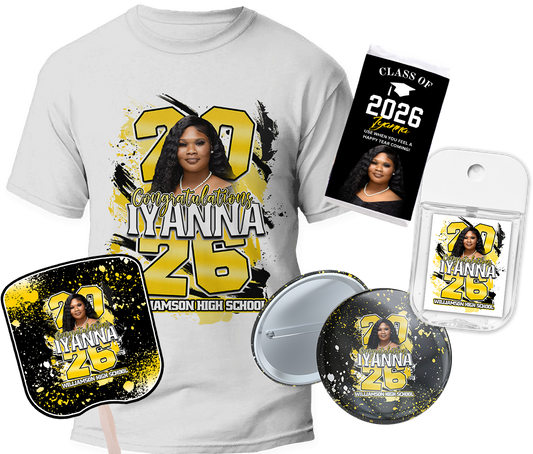 For the Fans Basic Graduation Bundle 🎓 | Parent Grad Package | T-Shirt, Fan, Button Pin & More