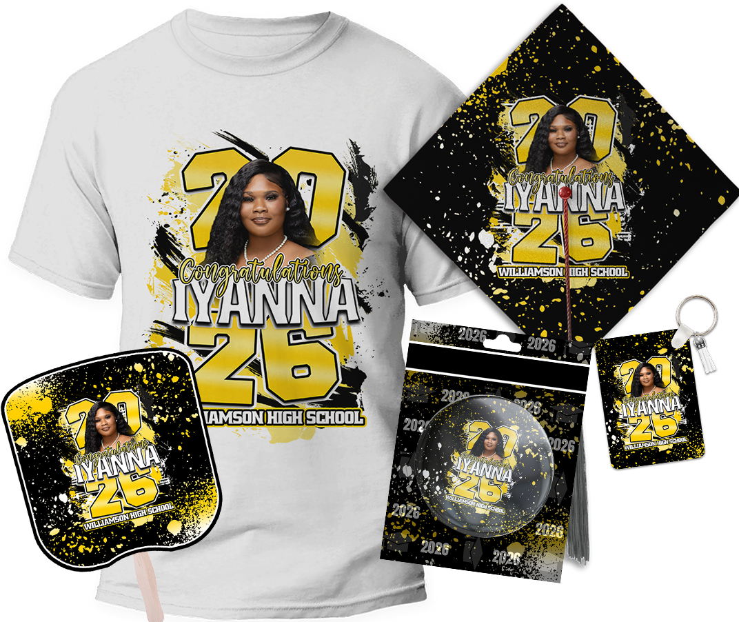 For the Grad Starter Package | Custom Graduation Set Black Yellow