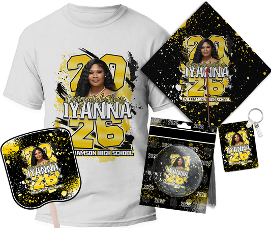 For the Grad Starter Package | Custom Graduation Set Black Yellow