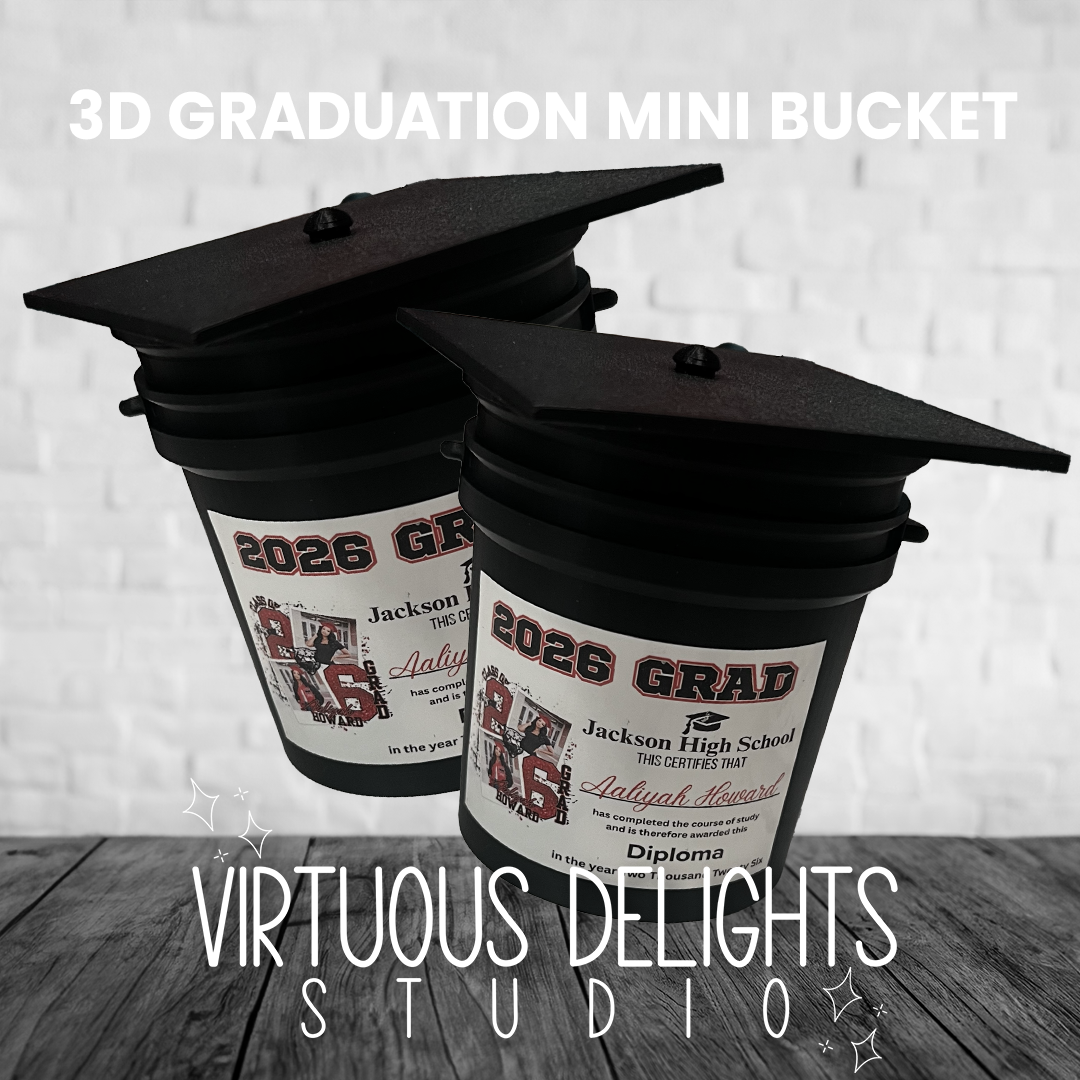 Custom Mini Graduation Bucket 🎓✨