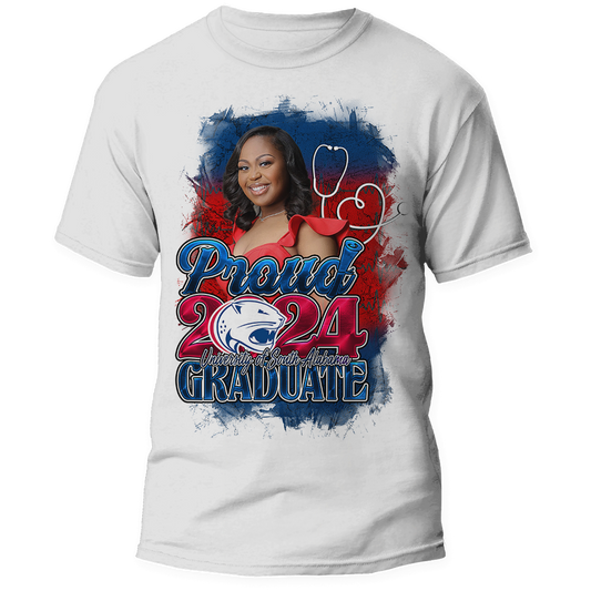Graduation 2024 Senior Custom Photo Shirt Red White Blue