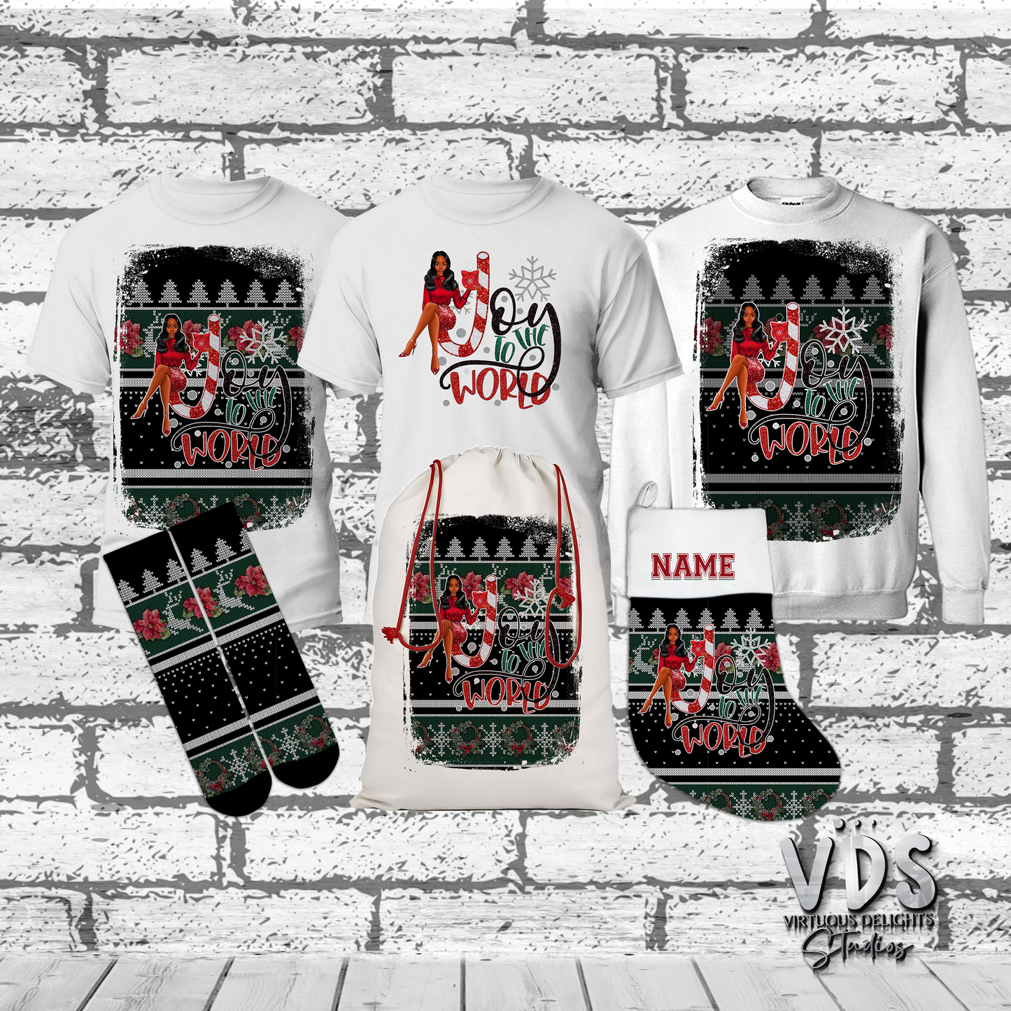 Joy to The World Christmas Personalized Stocking