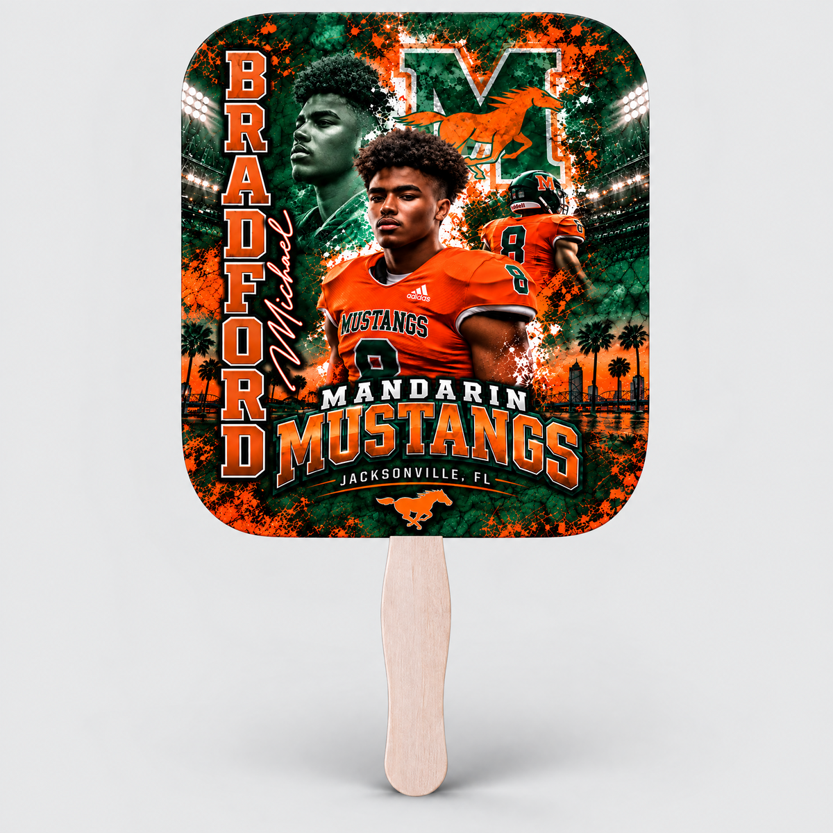 Michael Bradford Wooden-Handle Fan