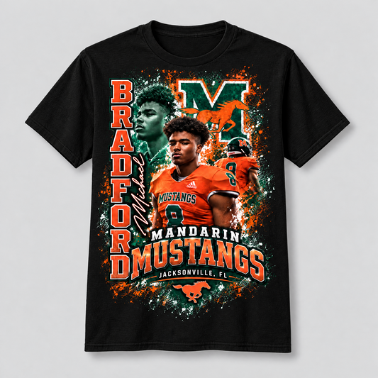 Michael Bradford Black Center-Print Shirt
