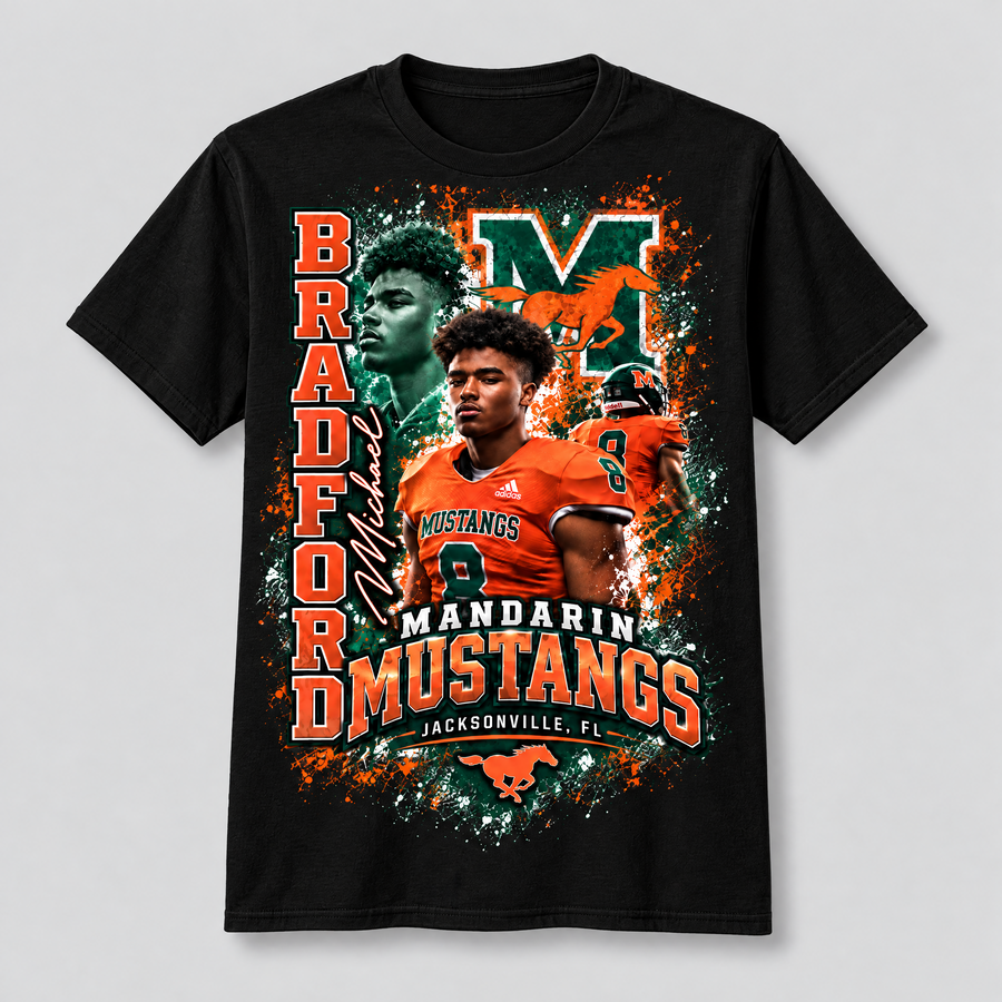 Michael Bradford Black Center-Print Shirt