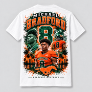 Michael Bradford White Center-Print Shirt