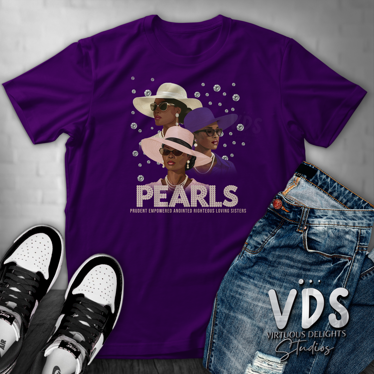 PEARLS Empowered T-Shirt DTF PURPLE