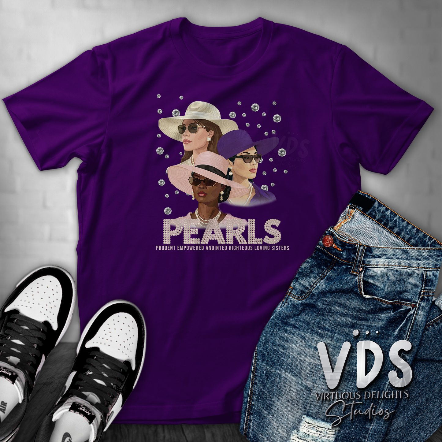 PEARLS Empowered T-Shirt DTF PURPLE