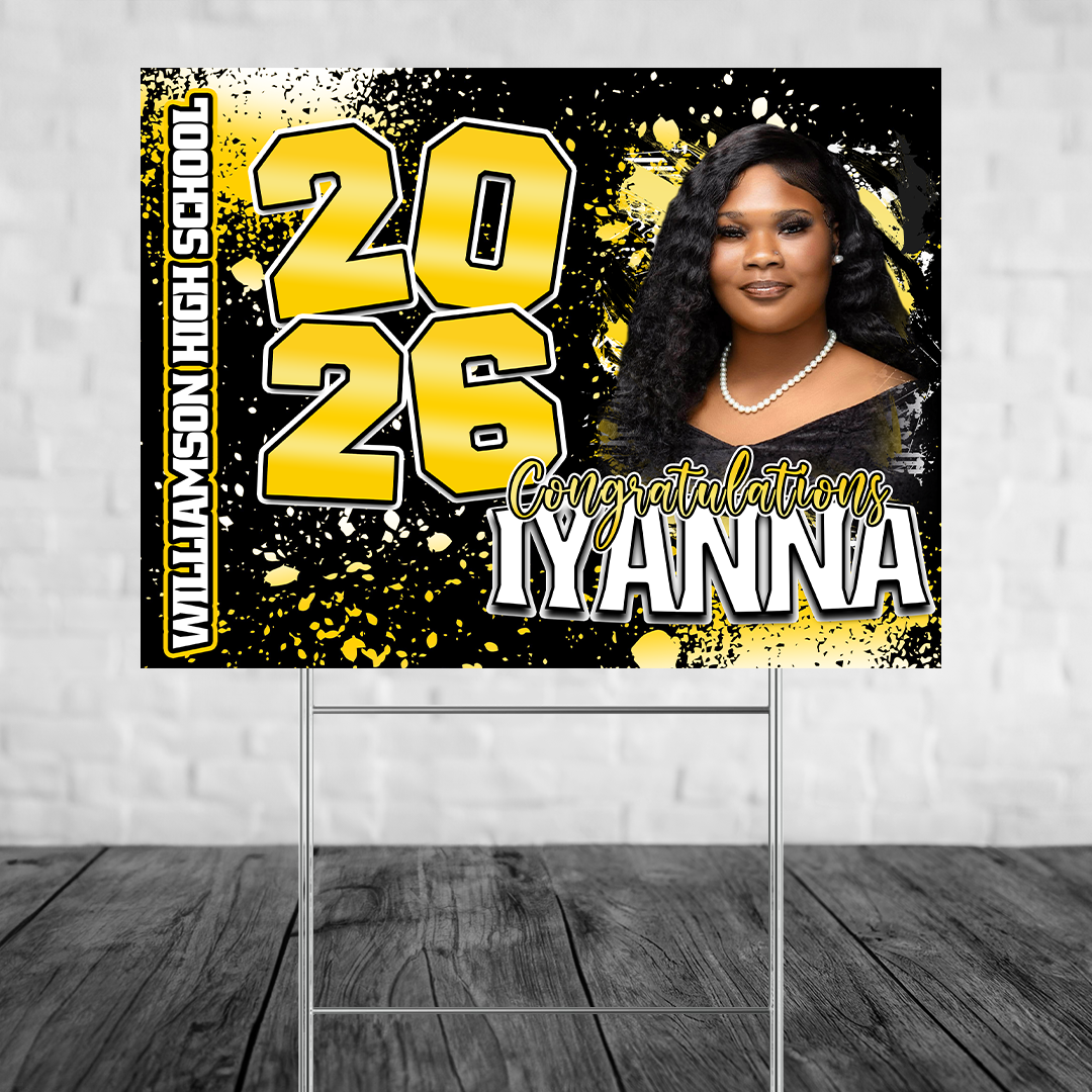 Custom Graduation Yard Sign 🎓 | Personalized Photo Senior Lawn Sign | Class of 2026 Outdoor Graduation Decor