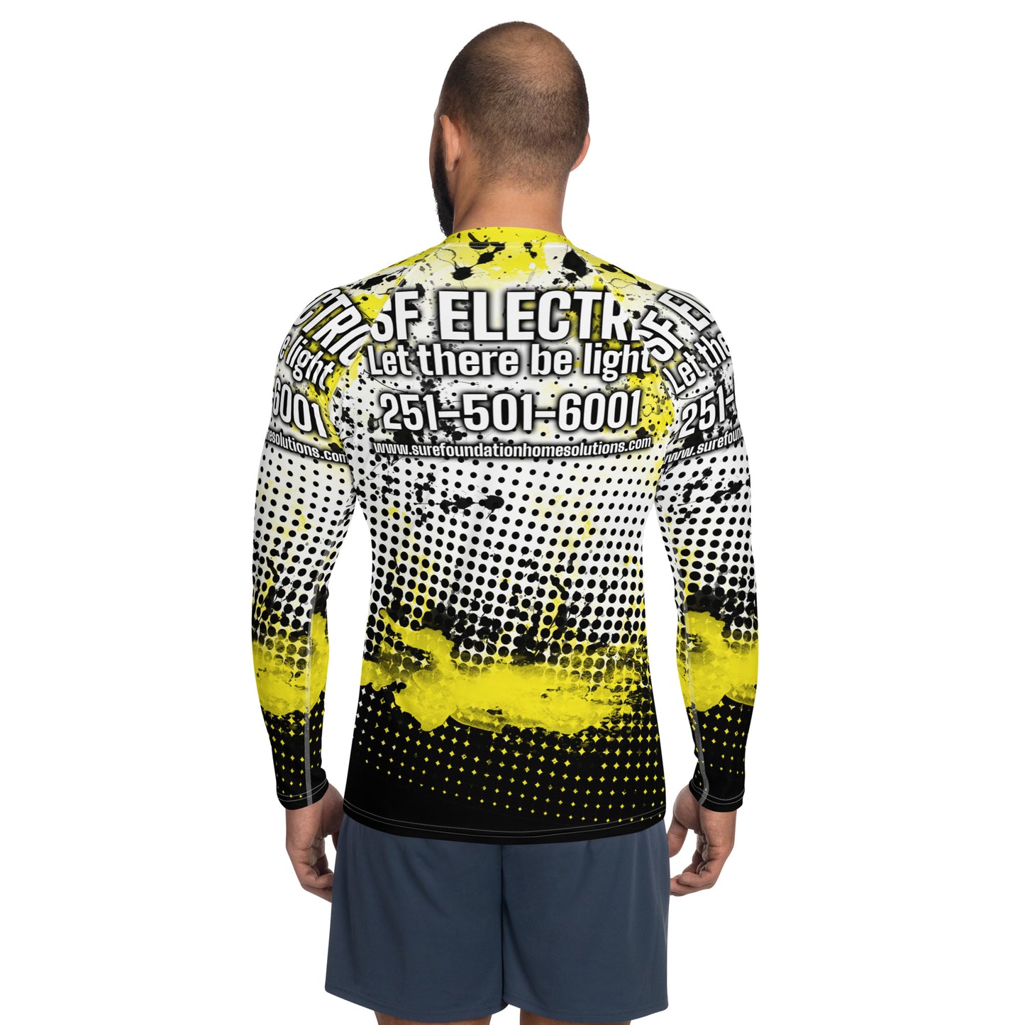 All-Over Print Men's Rash Guard-SF Electric
