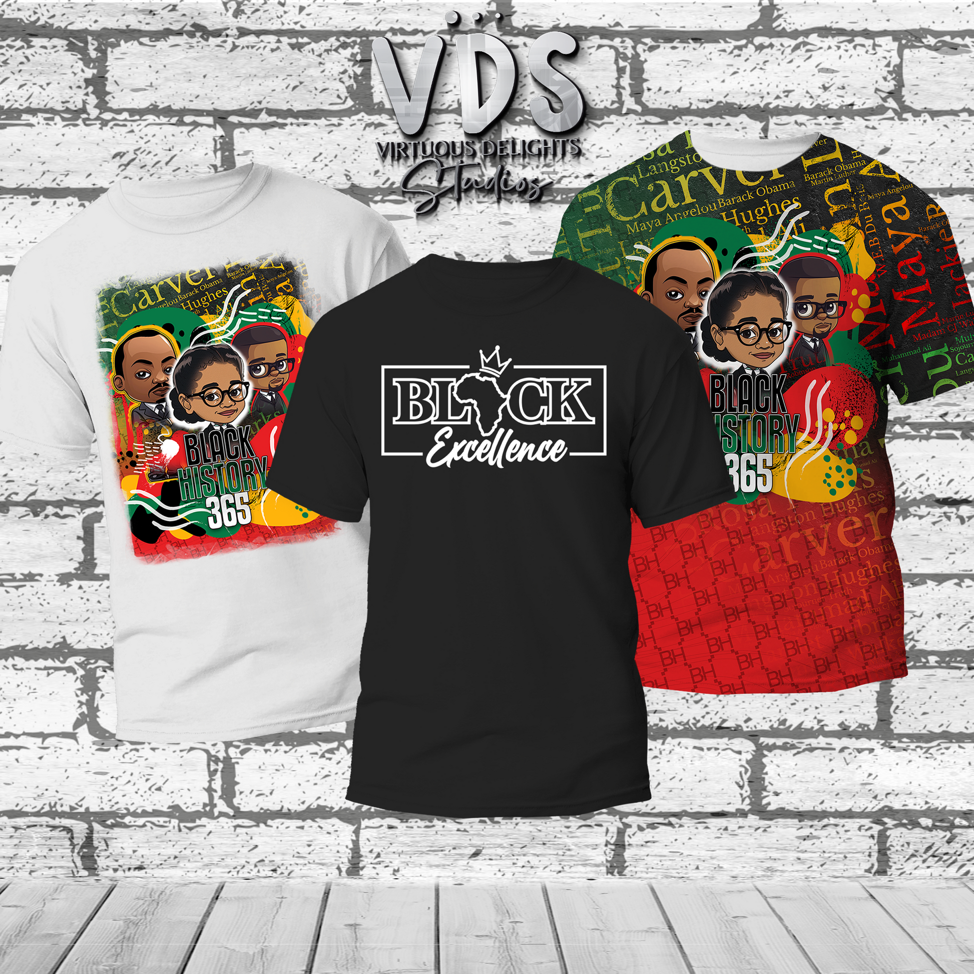 Black History 365 Cartoon All Over Print Sweater Sweatshirt